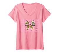 Femme Bonsaï Whisperer Arbre Japonais Zen Fille Maman Coquette Bow T-Shirt avec Col en V