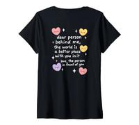 Femme Bonté réconfortante Chère Personne derrière Moi Amour Positif T-Shirt avec Col en V