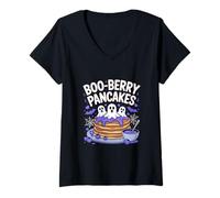 Femme Boo-Berry Gancakes Ghostly Halloween Treat T-Shirt avec Col en V