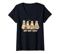 Femme Boo Crew Infirmière Fantôme Halloween Équipe Hôpital Assorti T-Shirt avec Col en V