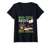 Femme Boo-Tiful Slip de défense de Goule Effrayant Avocat Halloween T-Shirt avec Col en V