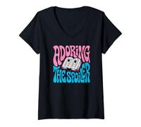 Femme Bookish Retro Reader Adoring The Spoiler Graphic T-Shirt avec Col en V