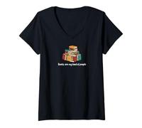Femme Books are my kind of people Funny Book Lover Reading T-Shirt avec Col en V