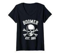 Femme Boomer Est 1960 Baby Boomer Génération T-Shirt avec Col en V