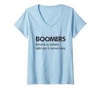 Femme Boomers élevés sur des Oreilles de Lapin sans Ceintures de sécurité et Bon Sens T-Shirt avec Col en V