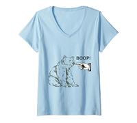 Femme Boop The Angry Bear Design pour Les Amoureux des Animaux et Le Plaisir T-Shirt avec Col en V