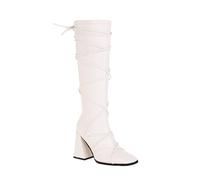 Femme Boot grossiers Hautes À Talons Cuir Verni Chaussures de botte pour femmes Elégantes Chaudes Vintage loisirs Bottes pour femme à talon carré classiques cuir véritable Automne Hiver