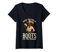 Femme Boots on The Ground Juneteenth Cowgirl Southern Charm T-Shirt avec Col en V