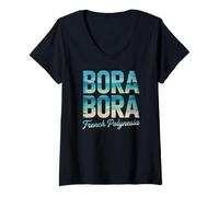 Femme Bora Bora - Polynésie française - Îles sous le vent T-Shirt avec Col en V