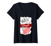 Femme Bordeaux Bordeaux The Crown Never Slips Bordeaux Bordeaux T-Shirt avec Col en V