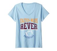 Femme Bordeaux faites-nous rêver UBB au rugby T-Shirt avec Col en V