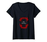 Femme Bordeaux Rouge Bordeaux Couleur I Bite, I Like Doing It Bordeaux T-Shirt avec Col en V
