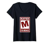 Femme Bordeaux Rouge Bordeaux Couleur M pour Menace Bordeaux T-Shirt avec Col en V