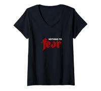 Femme Bordeaux Rouge Bordeaux Couleur Nothing to Fear Rouge Bordeaux T-Shirt avec Col en V