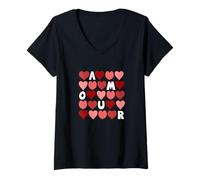 Femme Bordeaux Rouge Bordeaux Spell Out The Love Maroon Red Bordeaux T-Shirt avec Col en V