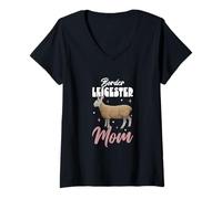 Femme Border Leicester Mama T-Shirt avec Col en V