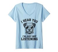 Femme Border Terrier Chien Funny Border Terrier T-Shirt avec Col en V