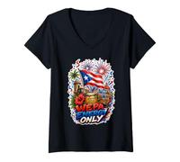 Femme Boricua Hasta La Medula Wepa Energy T-Shirt avec Col en V