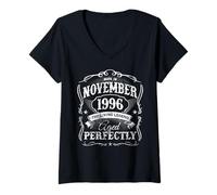 Femme Born in November 1996 Sunset Limited Edition 30th Birthday T-Shirt avec Col en V