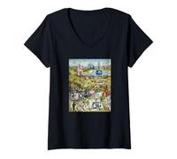 Femme Bosch The Garden of Earthly Delights #2 pour Artistes T-Shirt avec Col en V