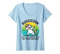 Femme Bossicorn - Tout comme Un Patron Normal mais Plus génial T-Shirt avec Col en V