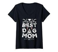 Femme Boston Terrier Best Dog Mom Dogs Lovers Funny Mothers Day T-Shirt avec Col en V