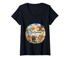 Femme Botswana, Afrique australe, Kalahari Desert Okavango, T-Shirt avec Col en V