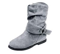 Femme Bottes Chaussures Bottes de Randonnée Bottes de Neige Décontractées Courtes Bottes Rétro Grande Taille Fourrées Chaudes Bottes Antidérapant Pas Cher