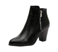 Femme Bottine Chelsea fermeture éclair Cuir Verni Femelle Bottillons Vintage Glossy Confortable Femelles Bottillon Fashion loisirs à talon carré Bottes pour femme Imperméables Chaudes Moderne