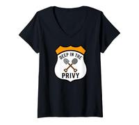 Femme Bottle Digging Relic Hunter Deep in The Privy Design T-Shirt avec Col en V
