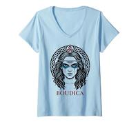 Femme BOUDICA. Reine guerrière T-Shirt avec Col en V