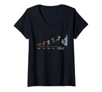 Femme Bouldering Escalade en Montagne Weekend d'alpinisme Grimpeur T-Shirt avec Col en V