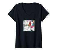 Femme Bouledogue Anglais, Elke, Chien T-Shirt avec Col en V
