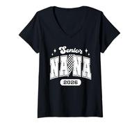 Femme Boulon éclair rétro pour Grand-mère Senior Est 2026 T-Shirt avec Col en V