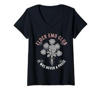 Femme Bouquet de Roses Gothiques Forever Love Dark Romance Alternative T-Shirt avec Col en V