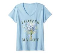 Femme Bouquet Flower Market Coquette Bohème Graphique T-Shirt avec Col en V