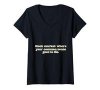Femme Bourse : où Votre Bon Sens va Mourir. T-Shirt avec Col en V
