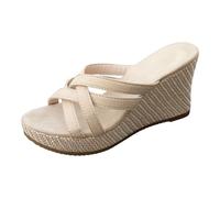 Femme Bout Ouvert Sandale Cale Bride Cheville Slingback Plateforme .Compensées espadrilles femme look chic. Grande variété de couleurs, fabrication solide, et bride cheville affinante. (White, 38)