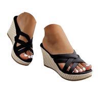 Femme Bout Ouvert Sandale Cale Bride Cheville Slingback Plateforme .Espadrilles compensées femme, alliant élégance et robustesse. Bride cheville flatteuse, coloris variés, conçues pour durer. (43)