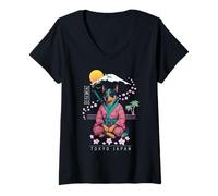 Femme Bouvier Australien T-Shirt avec Col en V