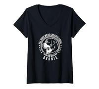 Femme Bouvier Bernois drôle T-Shirt avec Col en V