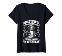 Femme Bouvier bernois - Les chiens restent fidèles à travers les tempêtes T-Shirt avec Col en V