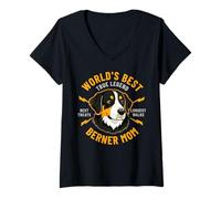 Femme Bouvier Bernois Maman Berner Sennenhund T-Shirt avec Col en V