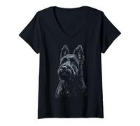 Femme Bouvier des Flandres - Chien - Bouvier des Flandres T-Shirt avec Col en V