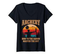 Femme Bow to The Arrow, Master The Art T-Shirt avec Col en V
