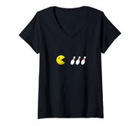 Femme Bowling Strike Man Bowling T-Shirt avec Col en V
