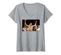 Femme Boxe Lennox Lewis Champion Poids Lourd Beats Al Malcolm T-Shirt avec Col en V