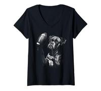 Femme Boxer Dog American Football Sports Amoureux des Chiens T-Shirt avec Col en V