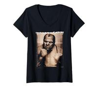 Femme Boxer Lenny McLean The Guv'nor par Simon Fowler T-Shirt avec Col en V