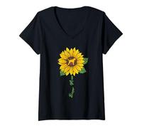 Femme Boxer Mom Tournesol Boxer Lover Cadeaux Chien Maman Maman T-Shirt avec Col en V